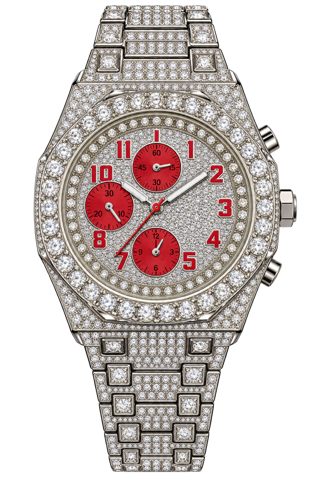 Crimson Chrono Frost Iced-Out Watch