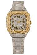 Two-Tone Golden Thorn Iced-Out Watch