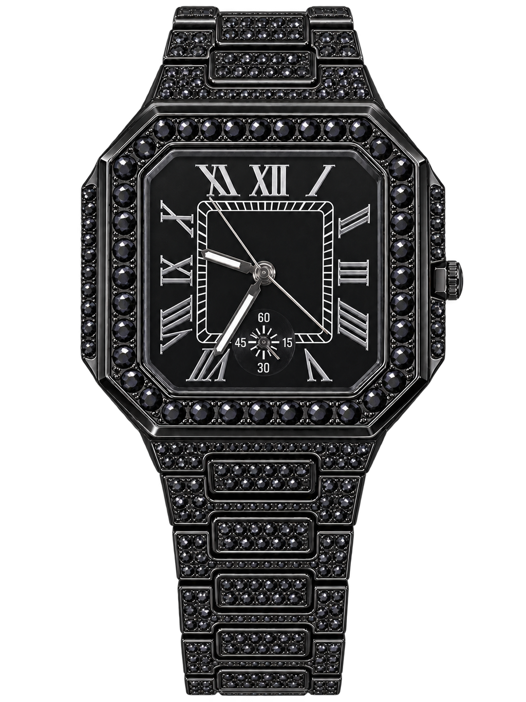 Blackout Roman Frost Iced-Out Watch