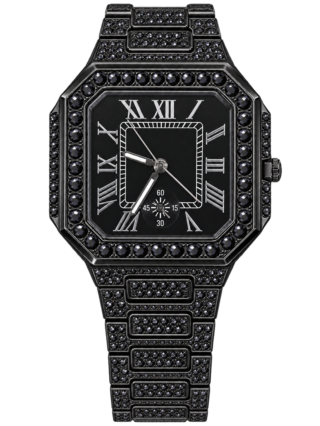 Blackout Roman Frost Iced-Out Watch