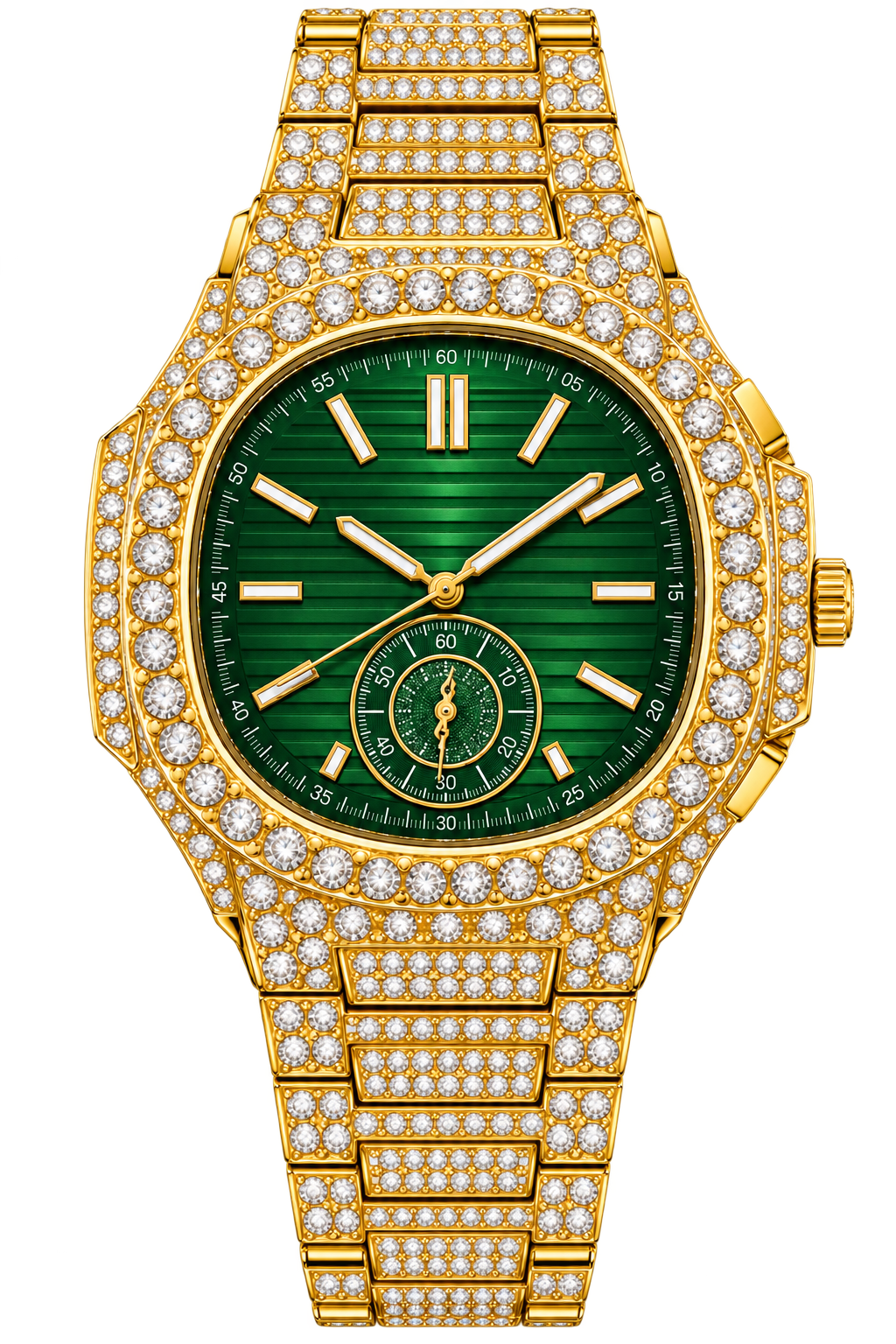 Emerald Gold Prestige Iced-Out Watch