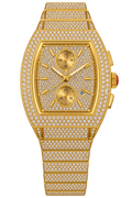 Golden Tonneau Luxe Iced-Out Watch