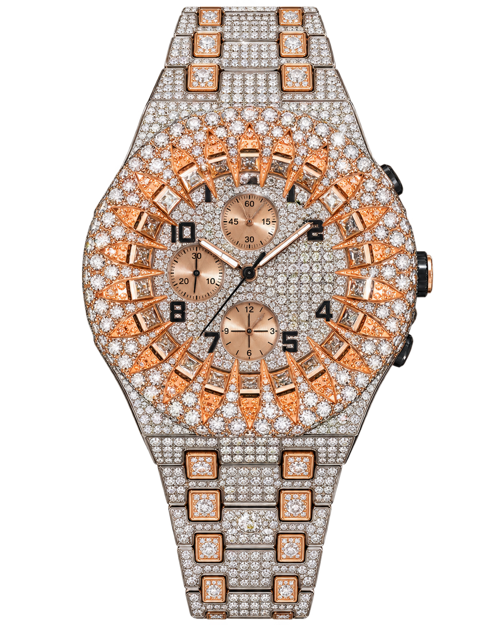 Rose Eclipse Iced-Out Watch