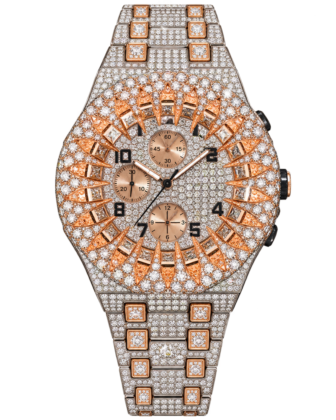 Rose Eclipse Iced-Out Watch
