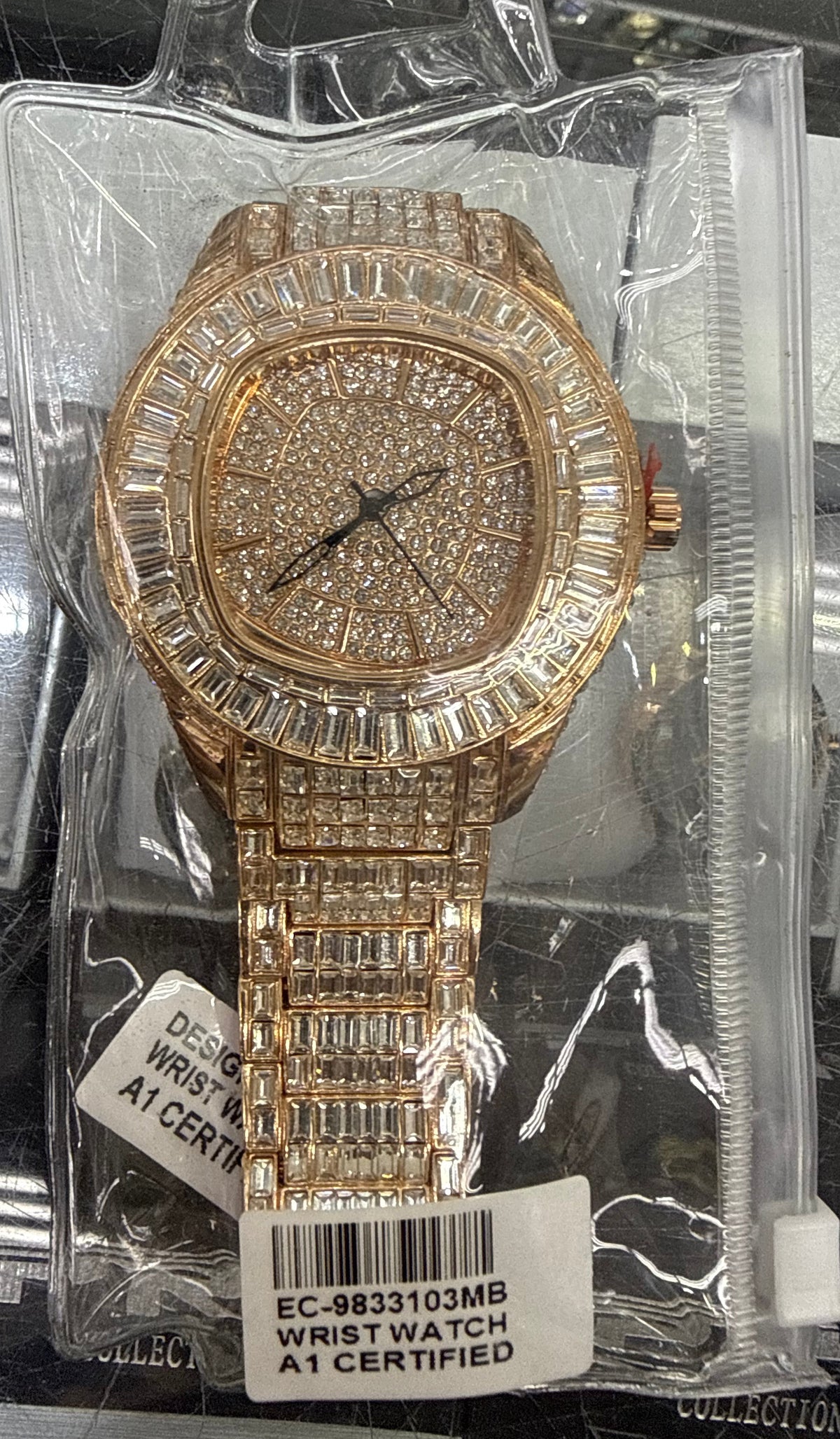 Rose Gold Baguette Prestige Iced-Out Watch