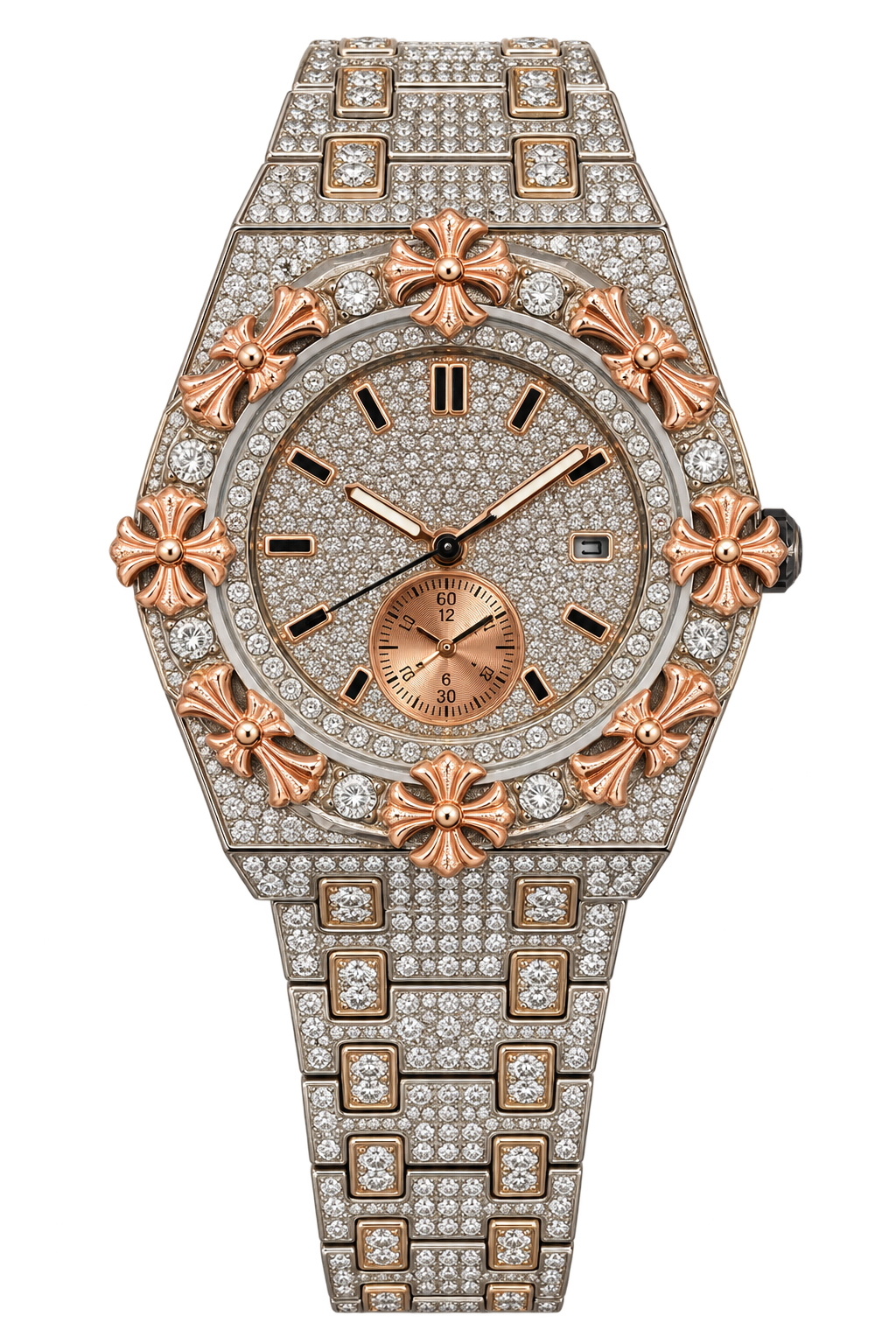 Rose Fleur Luxe Iced-Out Watch
