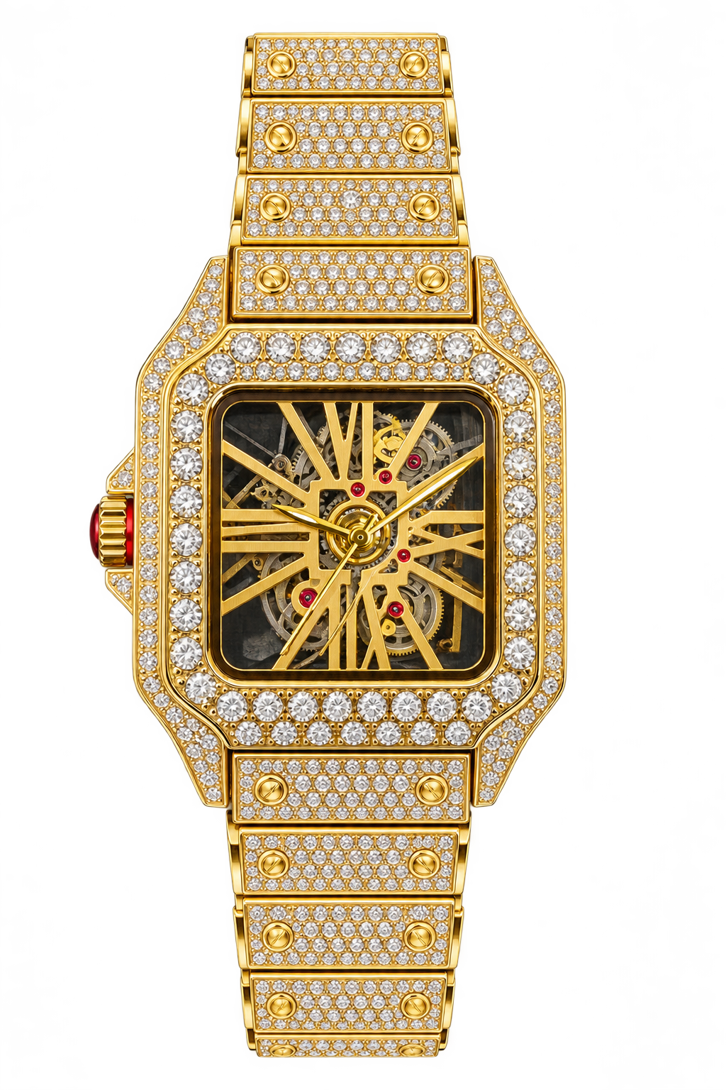 Golden Skeleton Luxe Iced-Out Watch