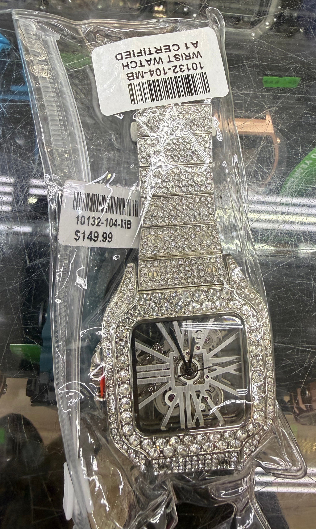Silver Skeleton Frost Iced-Out Watch