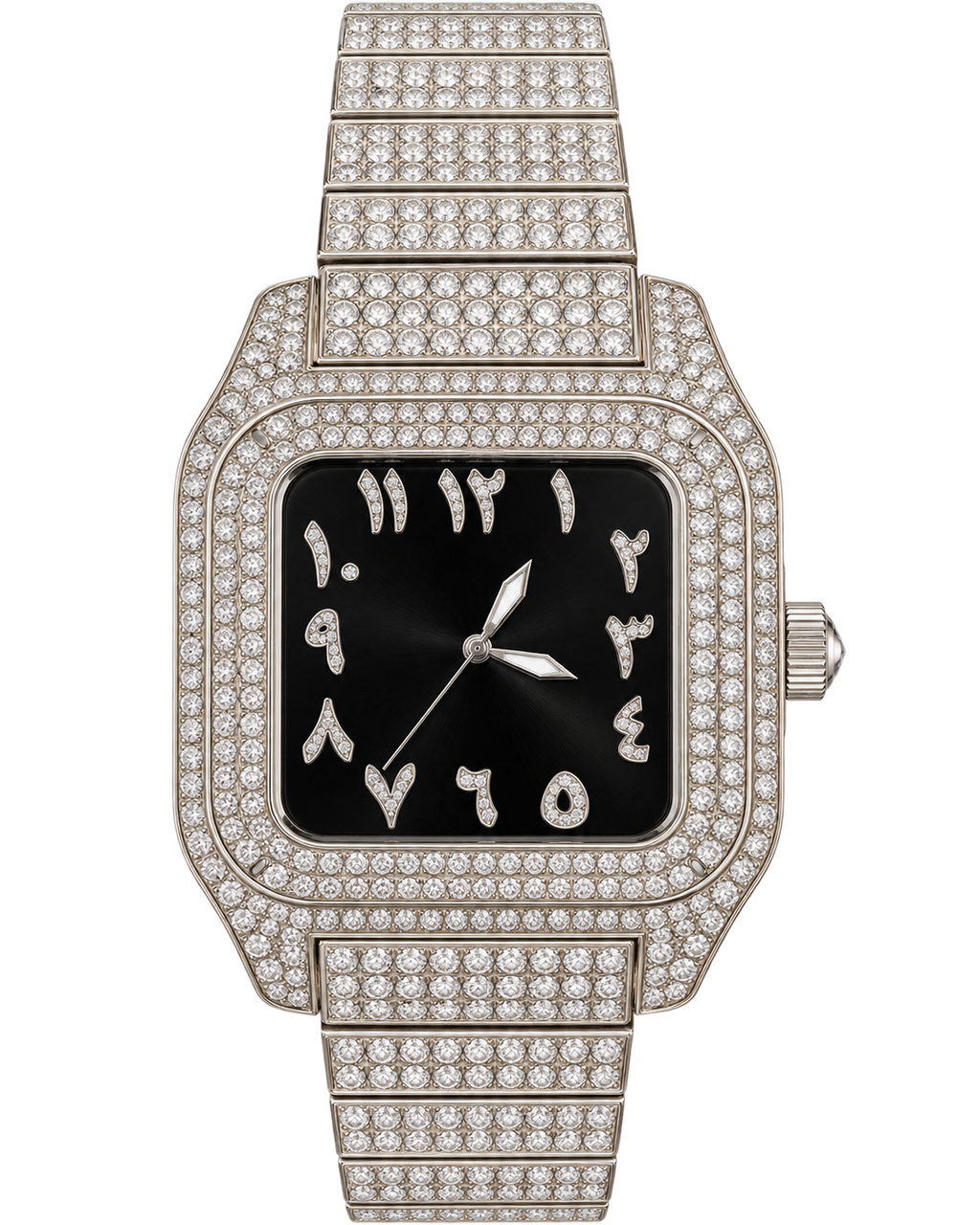 Midnight Square Arabic Iced-Out Watch
