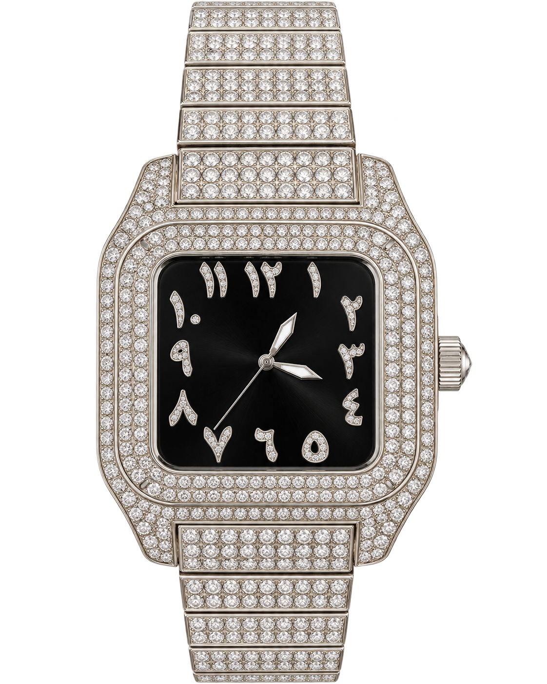 Midnight Square Arabic Iced-Out Watch