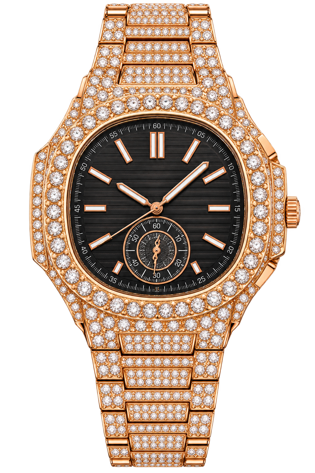Rose Noir Prestige Iced-Out Watch