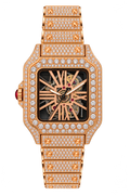 Rose Gold Skeleton Luxe Iced-Out Watch