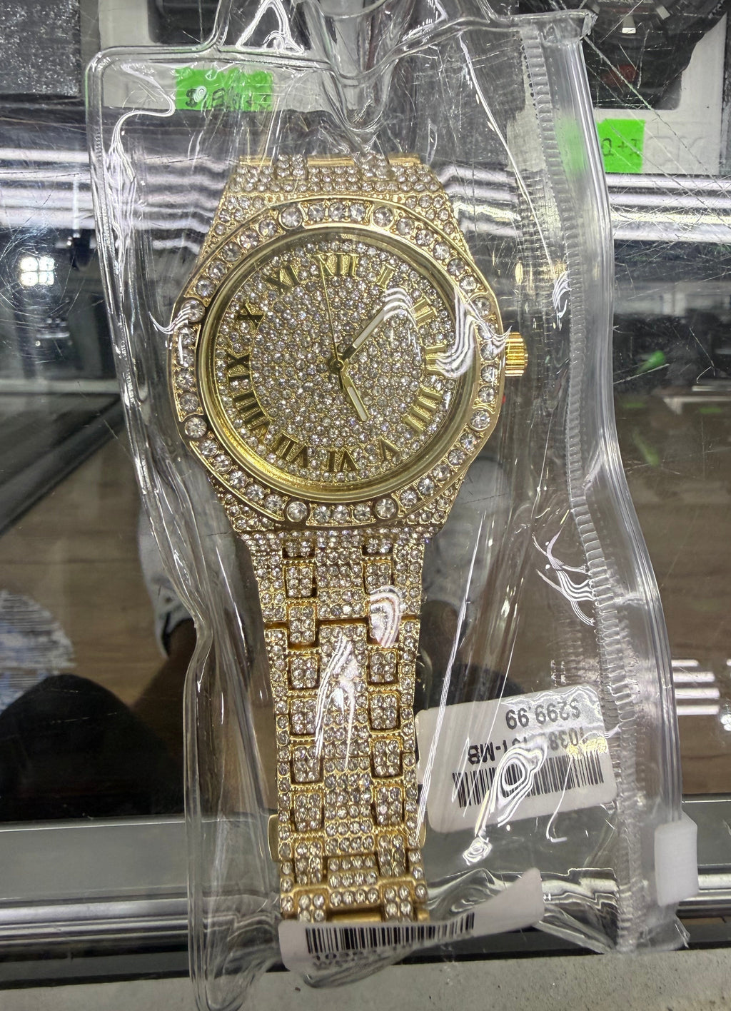 Golden Roman Iced-Out Watch