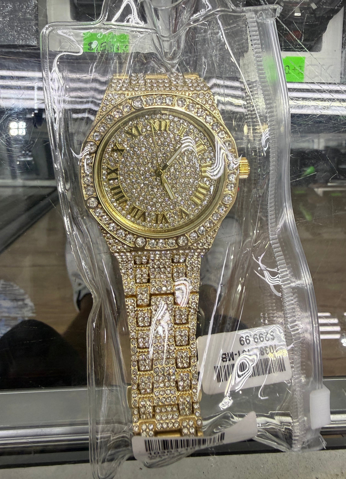 Golden Roman Iced-Out Watch