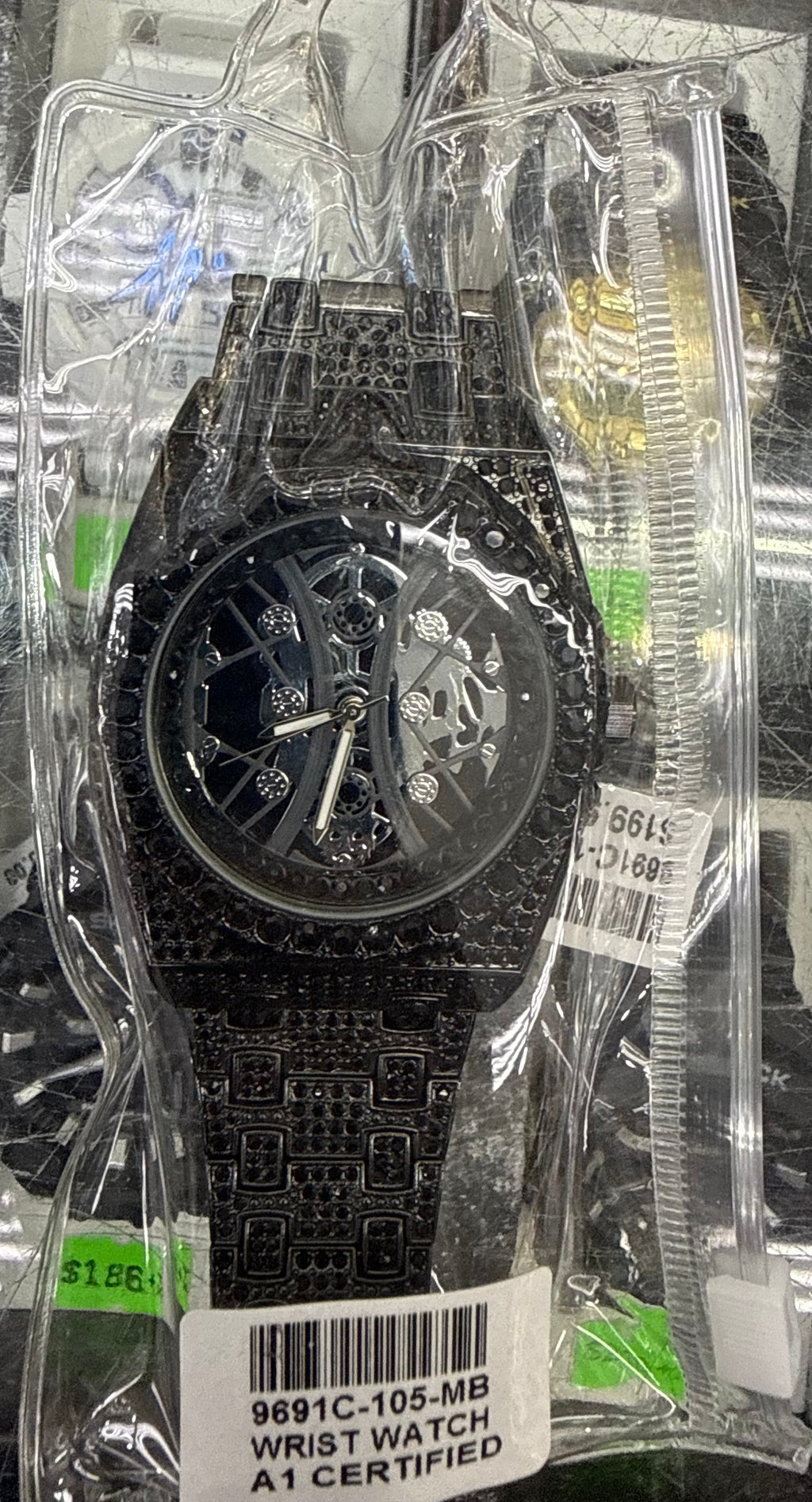 Blackout Skeleton Iced-Out Watch