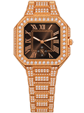 Rose Noir Roman Luxe Iced-Out Watch
