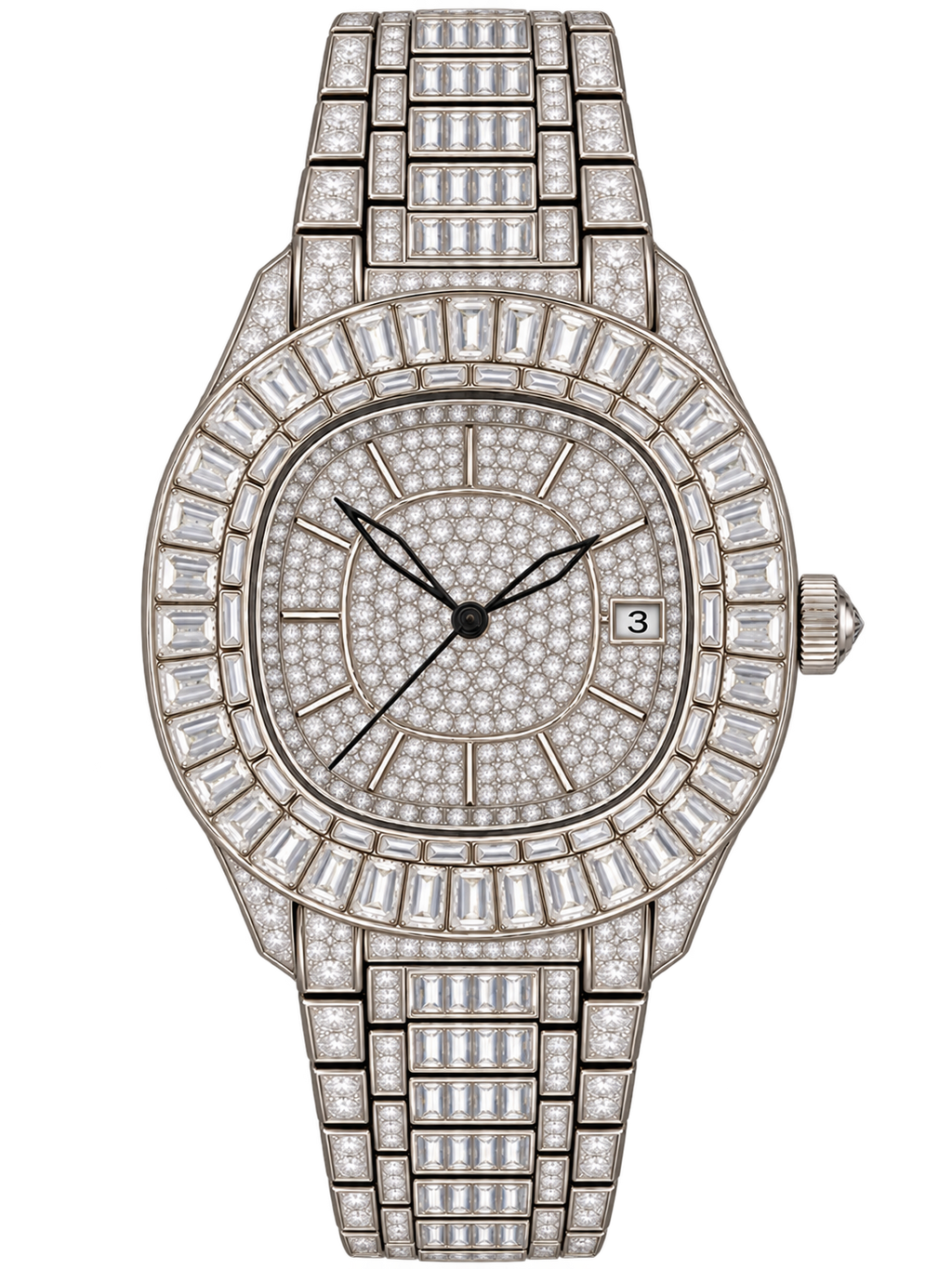 Silver Baguette Prestige Iced-Out Watch