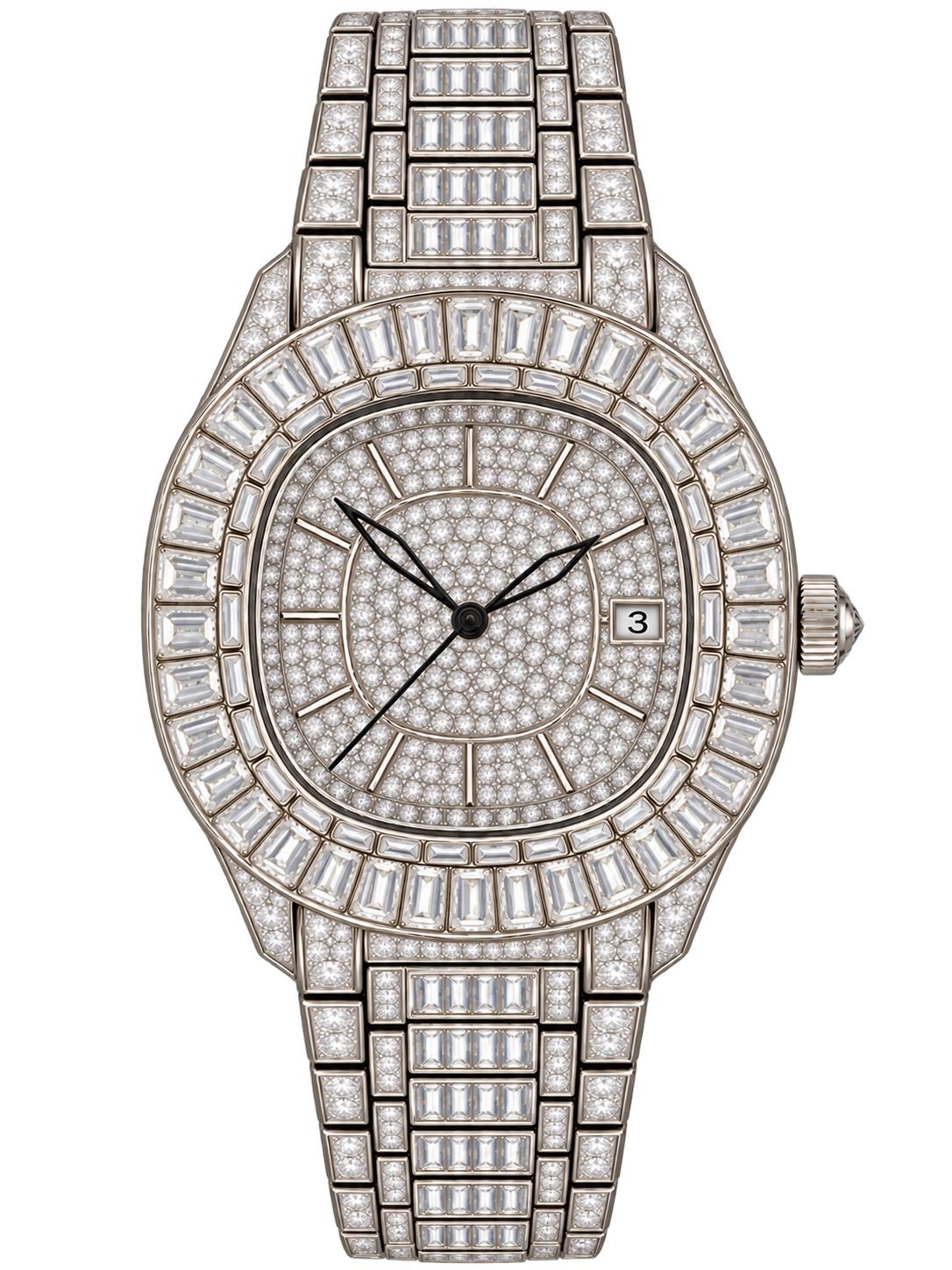 Silver Baguette Prestige Iced-Out Watch