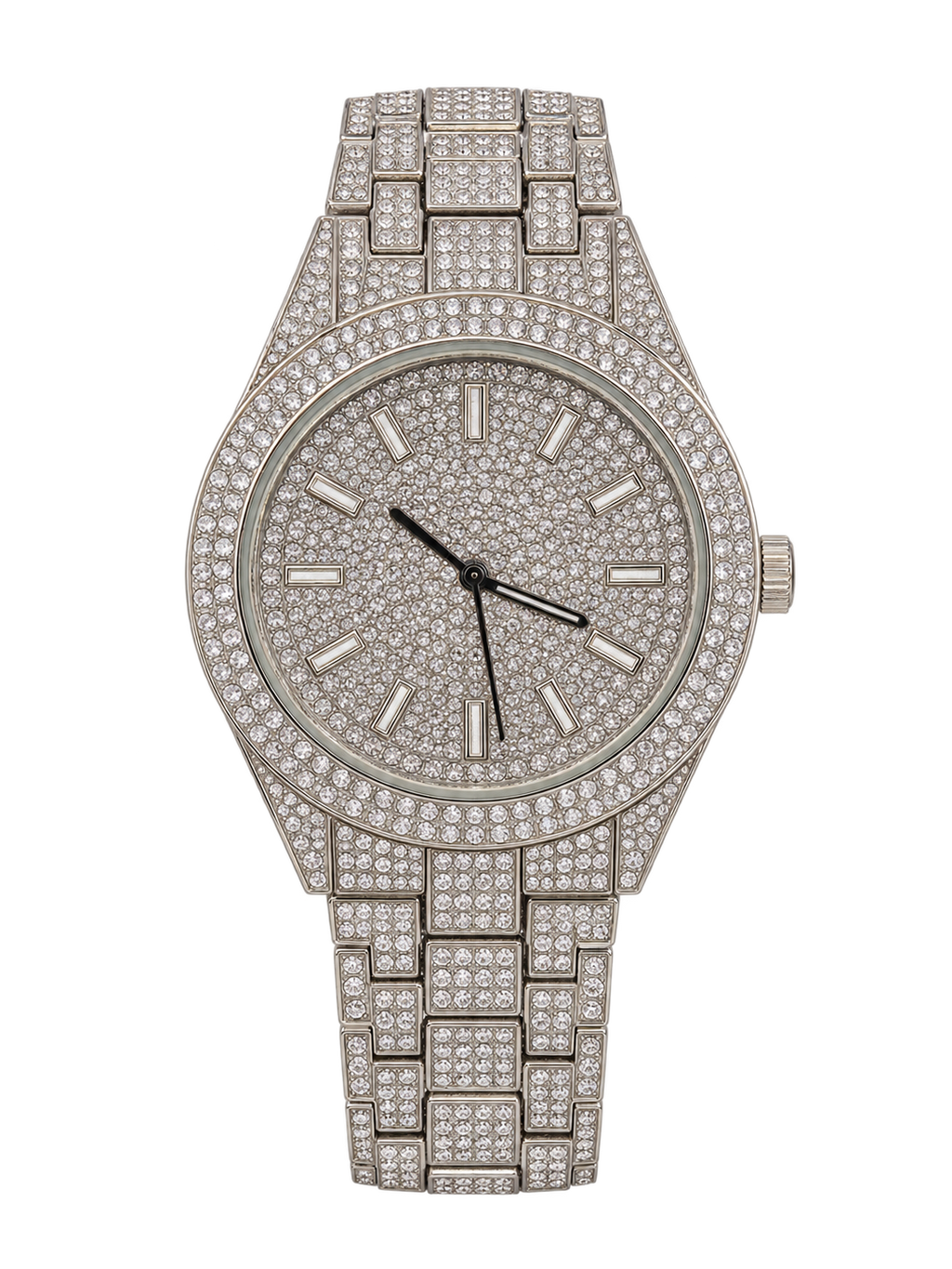 Silver Pavé Classic Iced-Out Watch