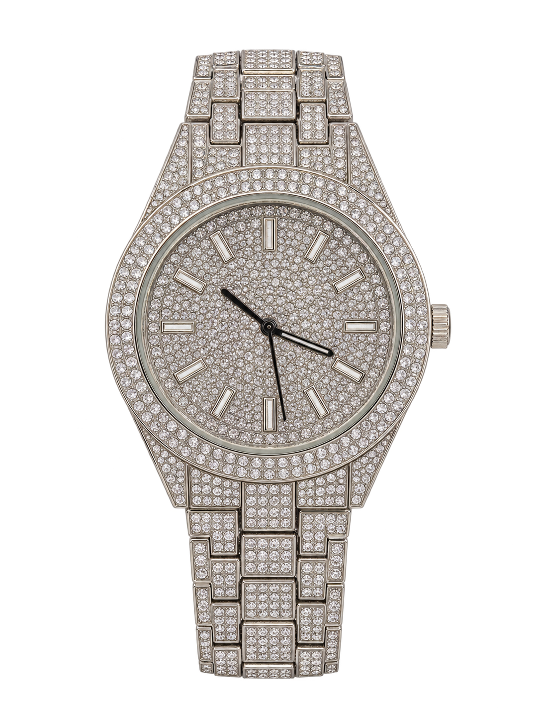 Silver Pavé Classic Iced-Out Watch