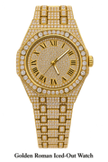Golden Roman Iced-Out Watch