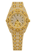 Golden Fleur Royale Iced-Out Watch