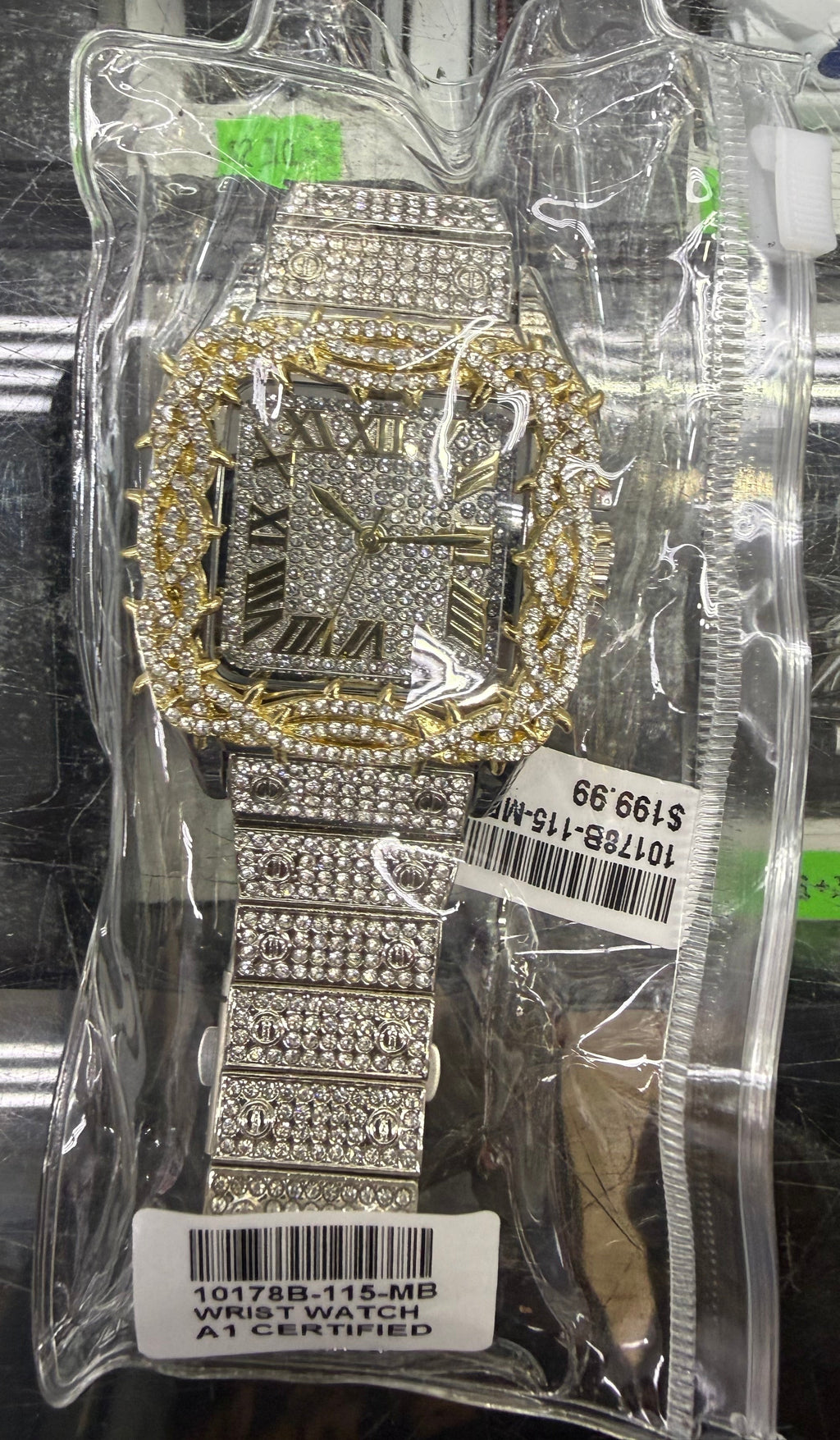 Two-Tone Golden Thorn Iced-Out Watch