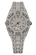 Silver Fleur Prestige Iced-Out Watch