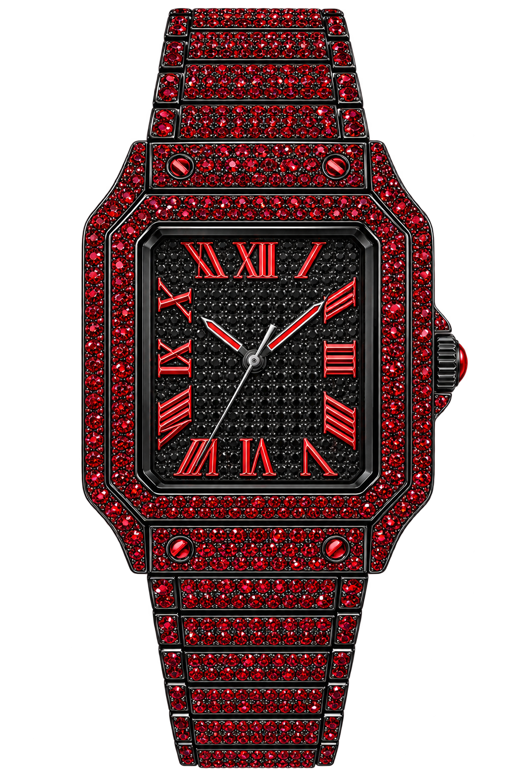 Crimson Noir Iced-Out Watch