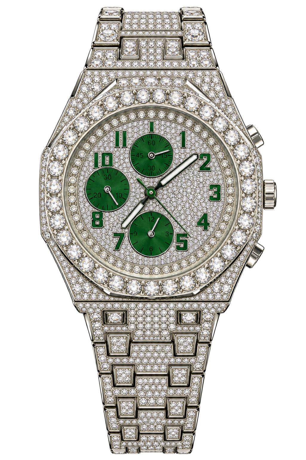 Emerald Chrono Frost Iced-Out Watch