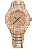 Rose Gold Baguette Prestige Iced-Out Watch