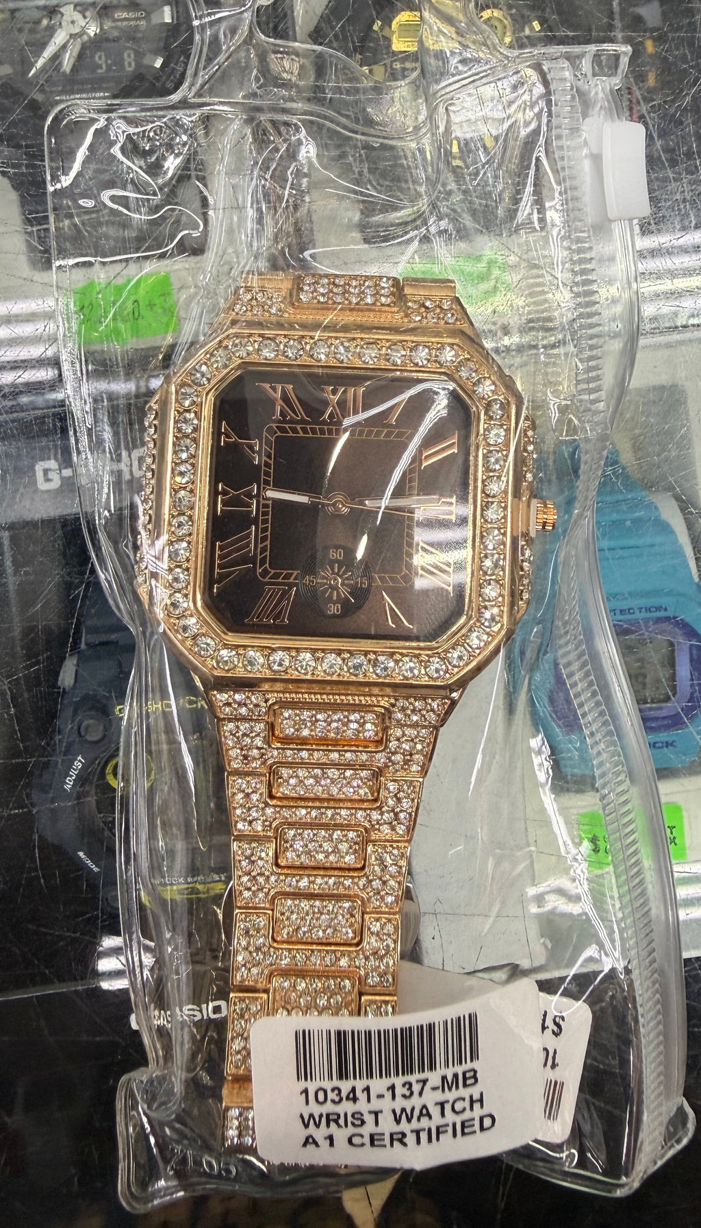 Rose Noir Roman Luxe Iced-Out Watch