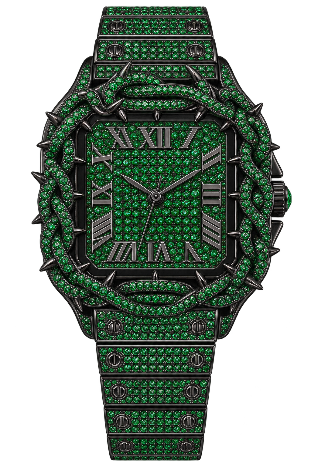 Emerald Thorn Iced-Out Watch