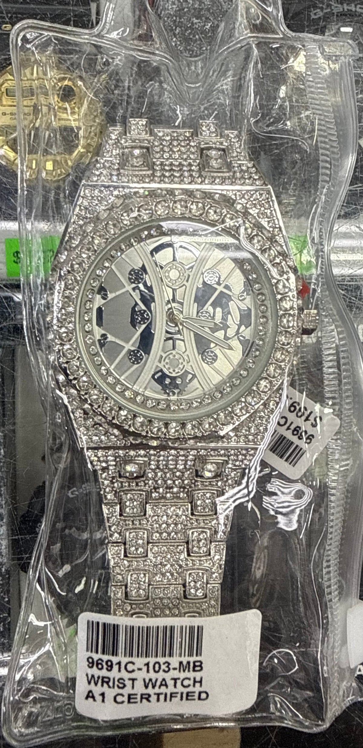 Silver Skeleton Prestige Iced-Out Watch