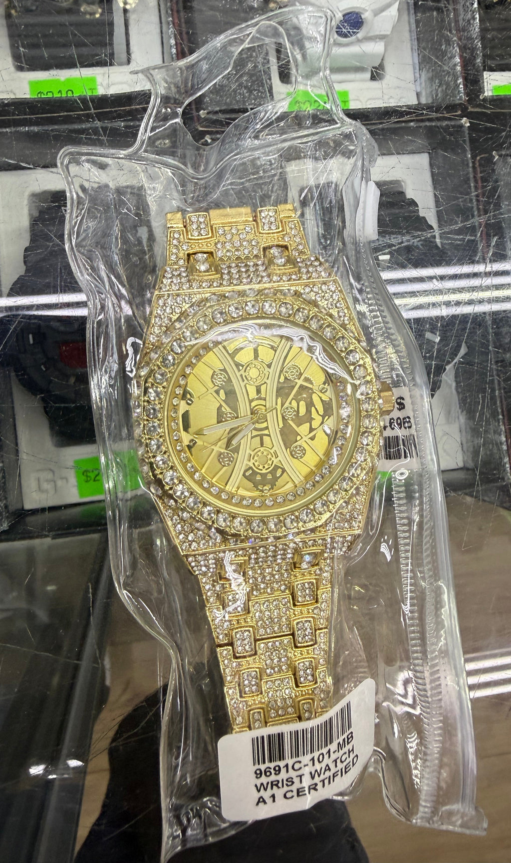 Gold Phantom Skeleton Iced-Out Watch
