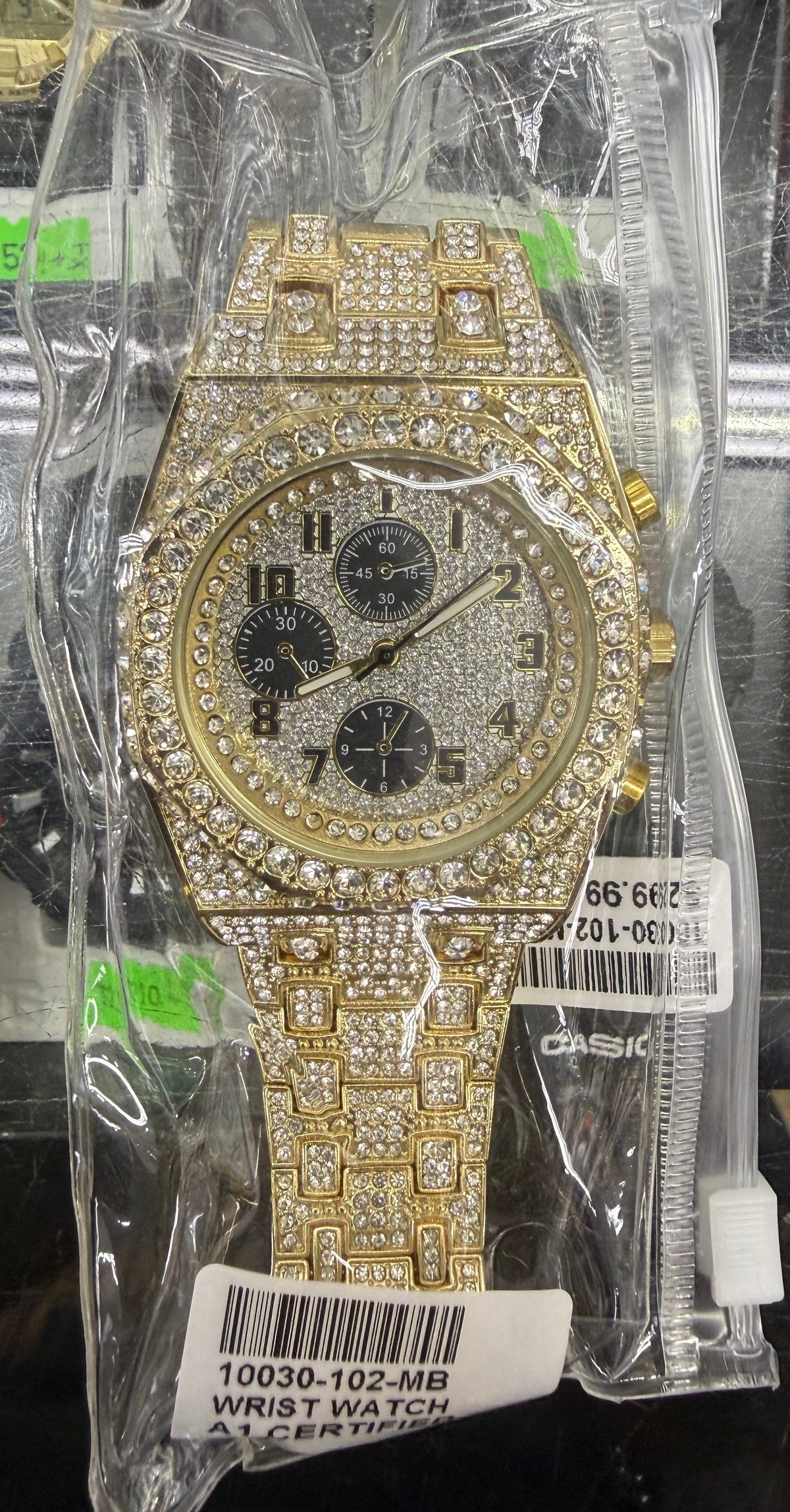 Golden Noir Chrono Iced-Out Watch