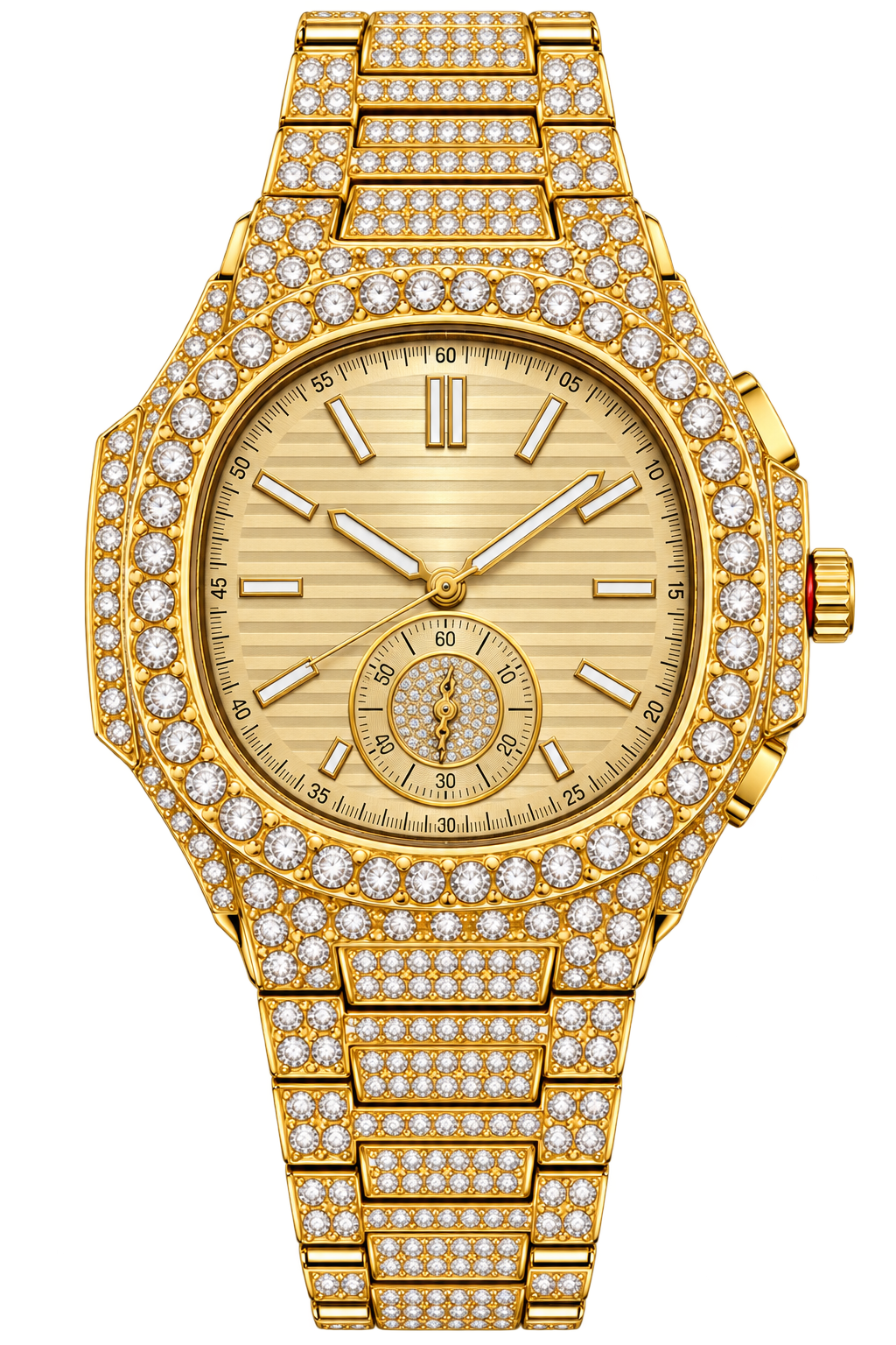 Champagne Gold Prestige Iced-Out Watch