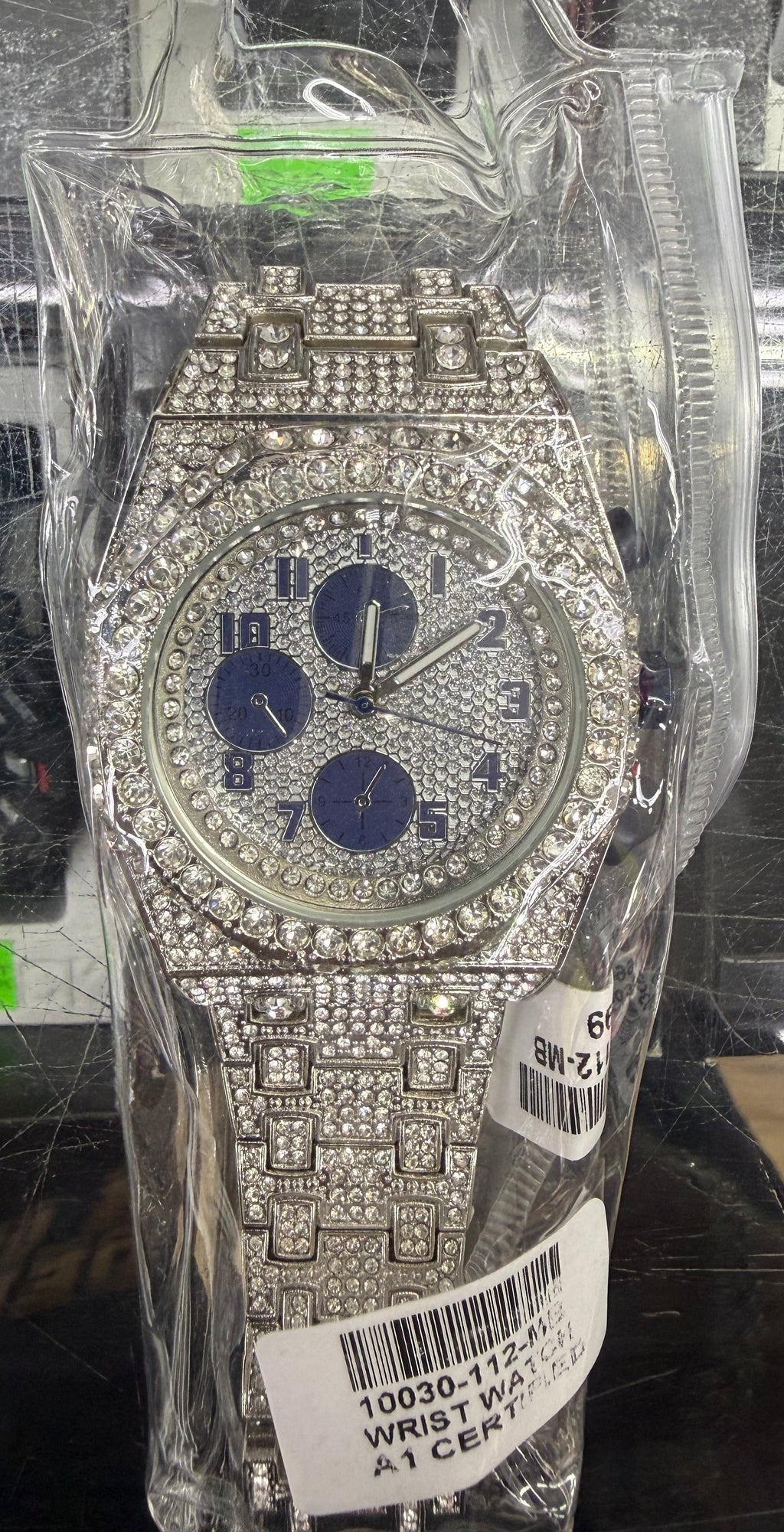 Royal Blue Chrono Frost Iced-Out Watch