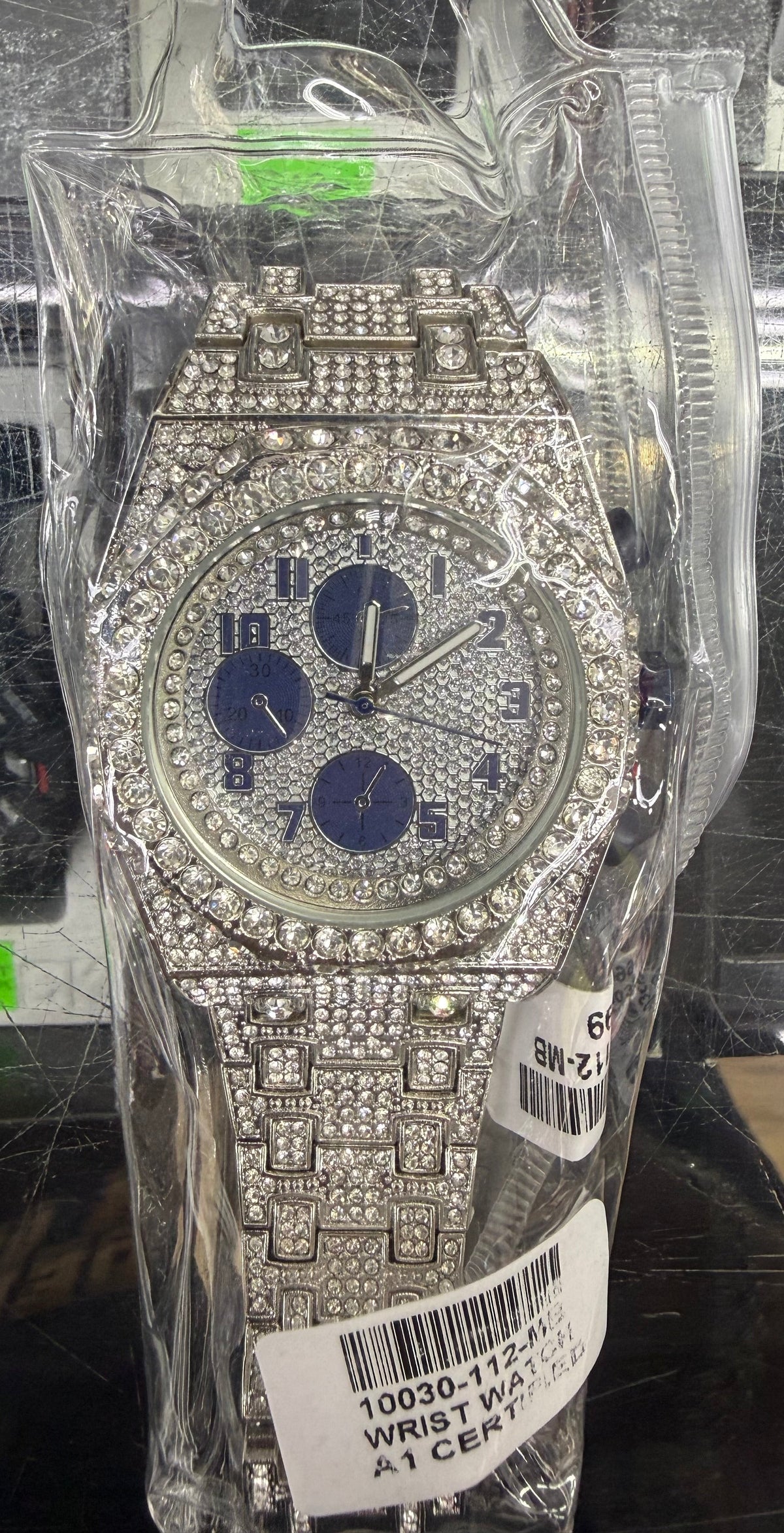 Royal Blue Chrono Frost Iced-Out Watch