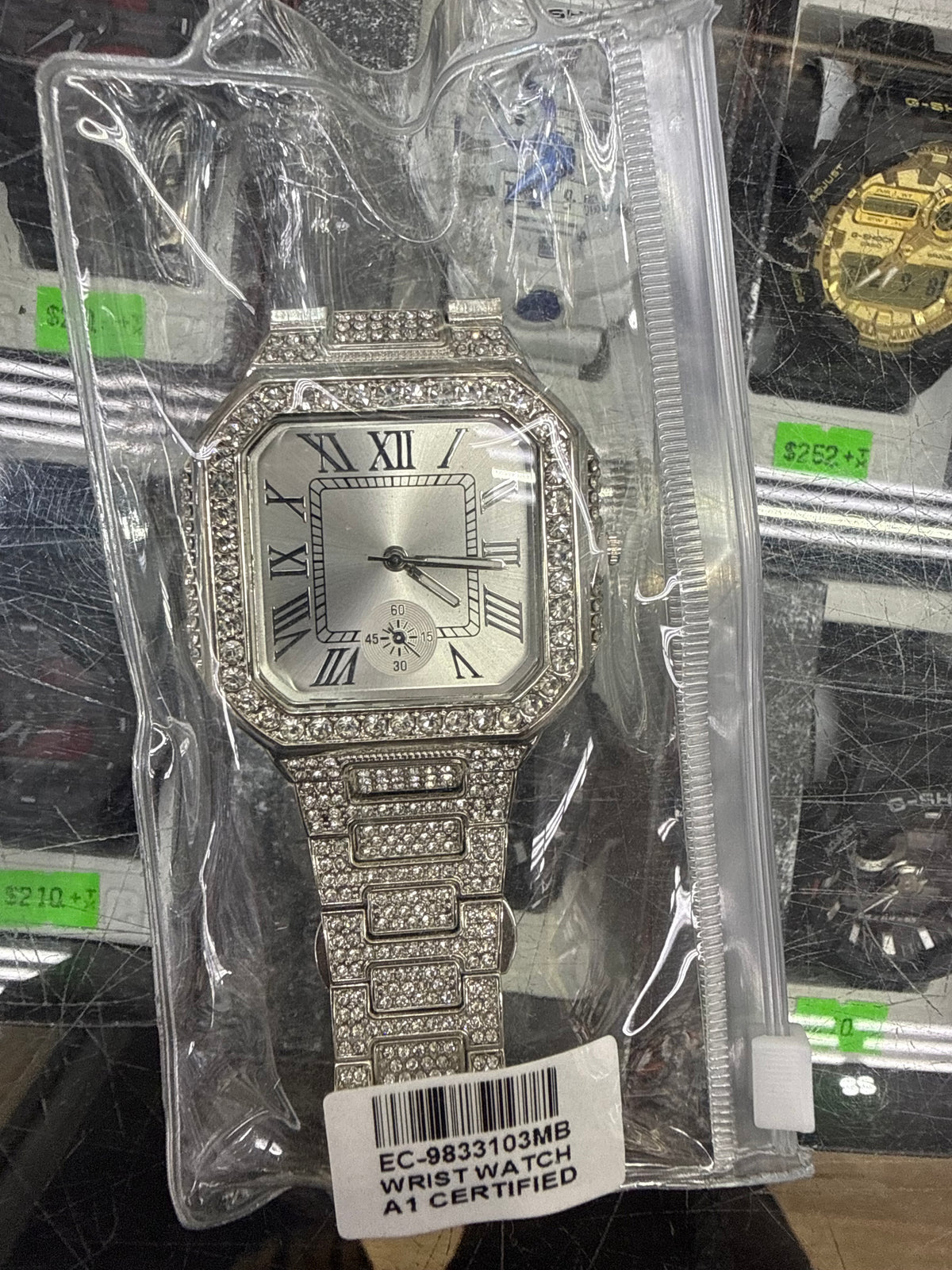 Silver Roman Luxe Iced-Out Watch