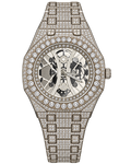 Silver Skeleton Prestige Iced-Out Watch