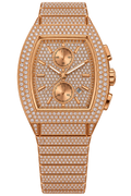 Rose Tonneau Luxe Iced-Out Watch