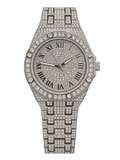 Silver Roman Prestige Iced-Out Watch