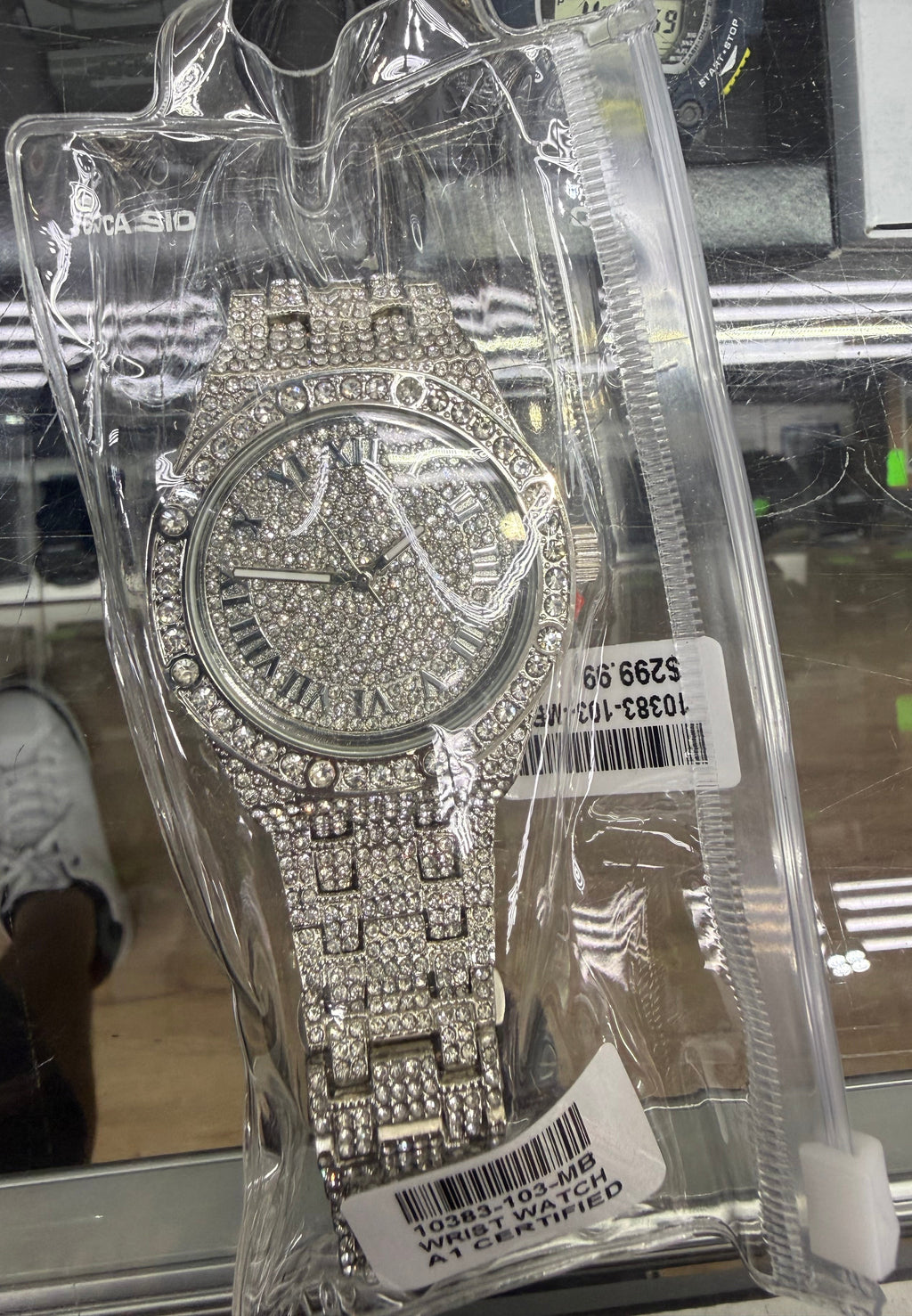 Silver Roman Frost Iced-Out Watch