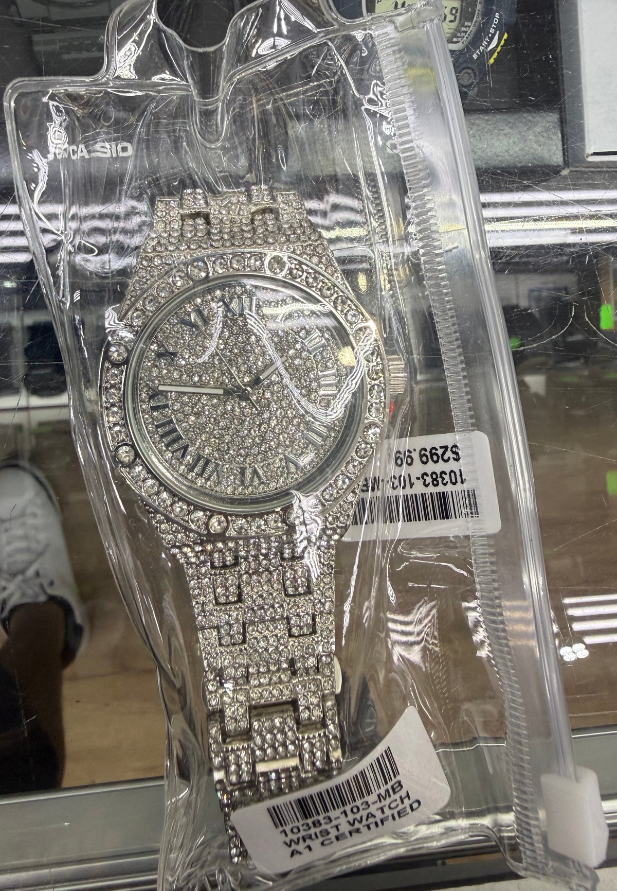 Silver Roman Frost Iced-Out Watch