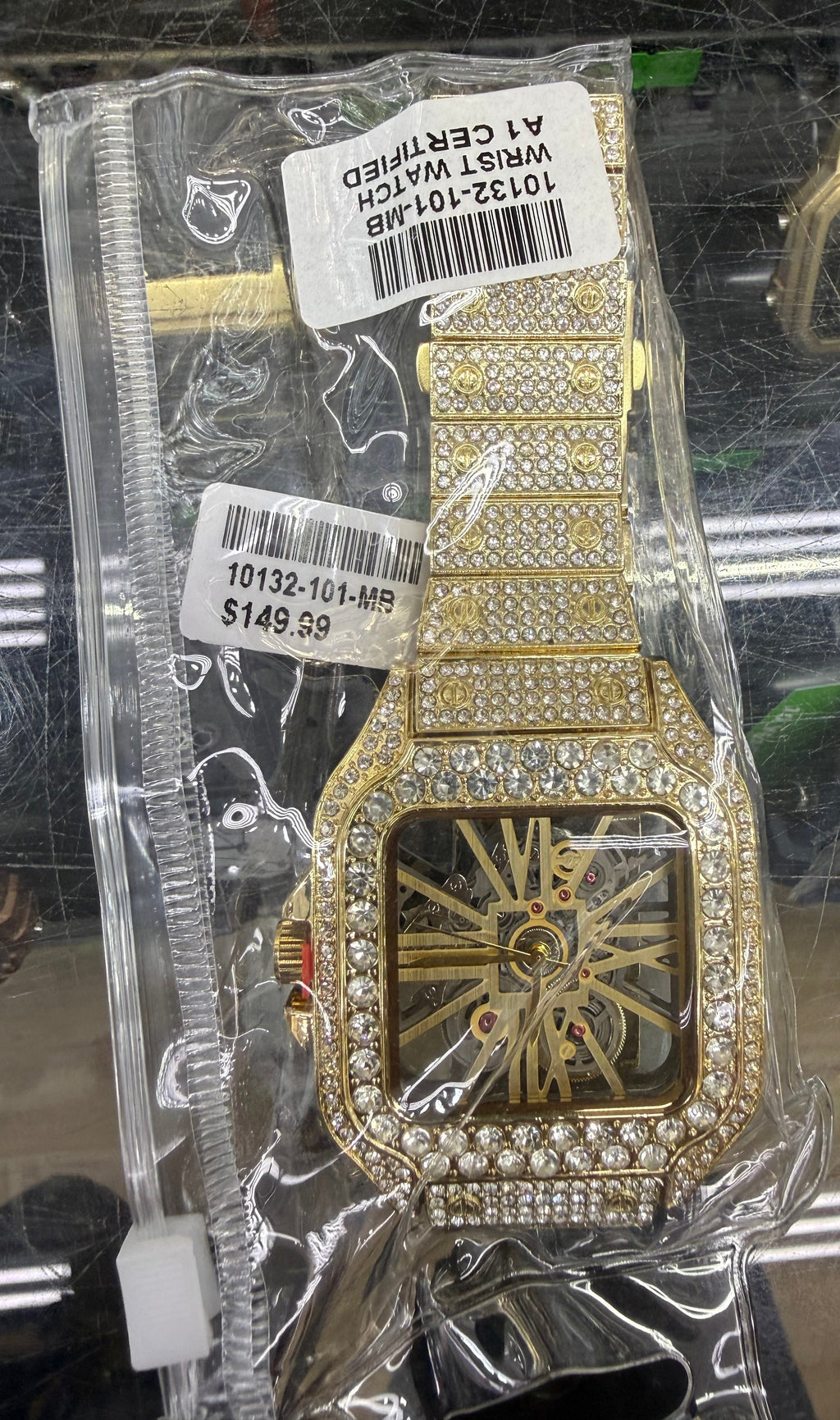 Golden Skeleton Luxe Iced-Out Watch