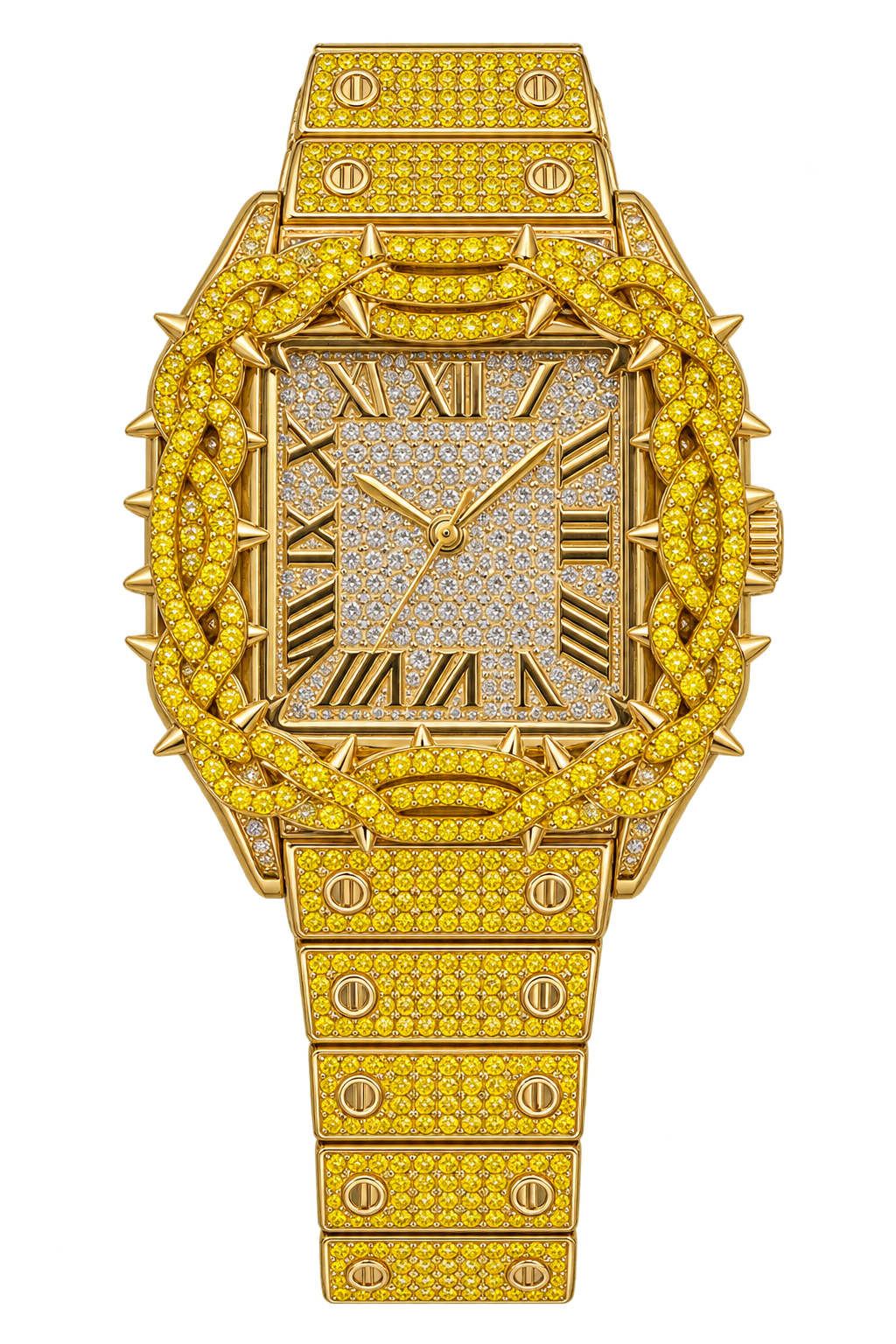 Golden Thorn Iced-Out Watch