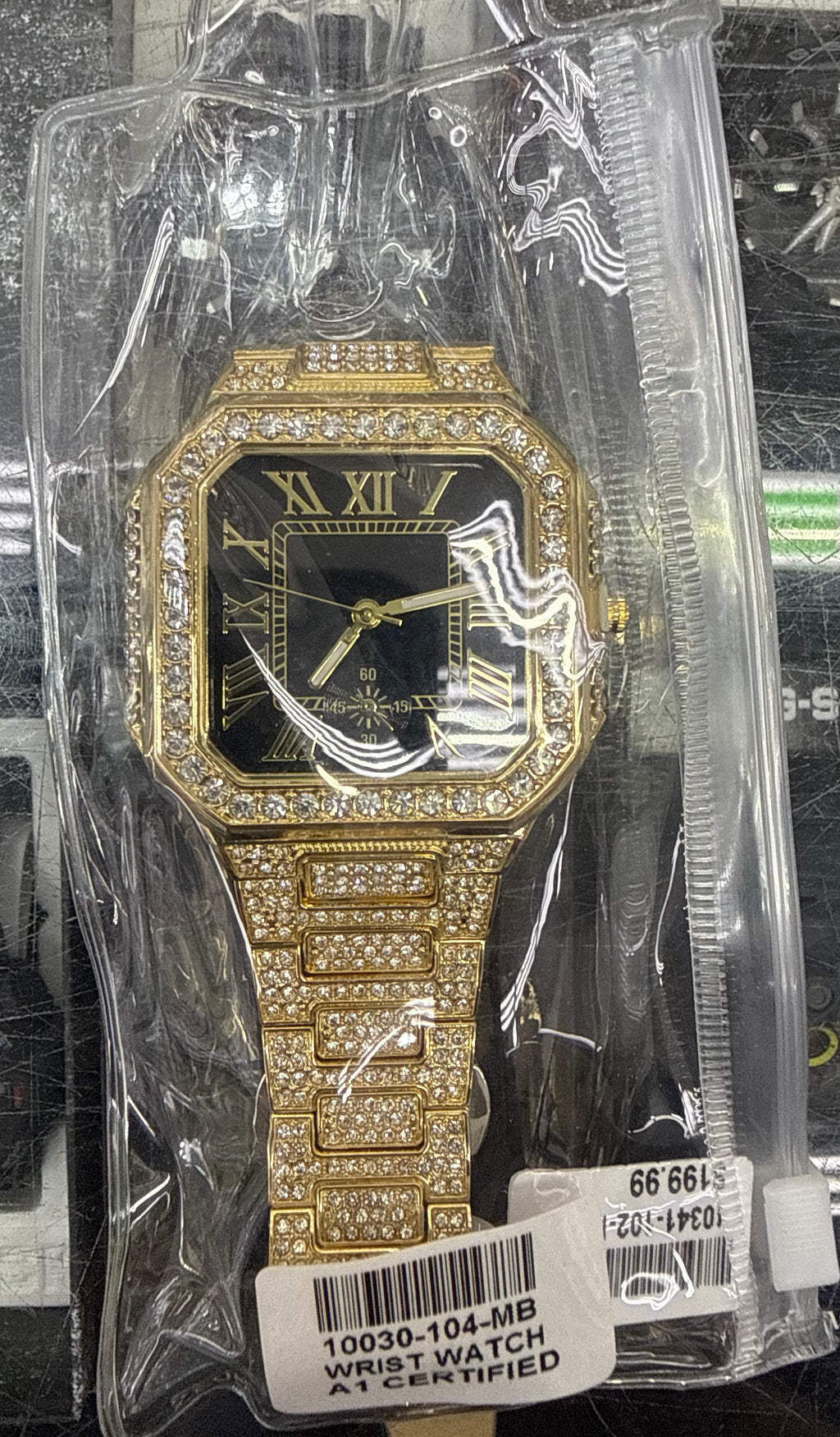 Golden Noir Roman Frost Iced-Out Watch