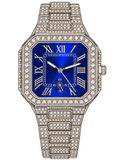 Royal Blue Roman Frost Iced-Out Watch