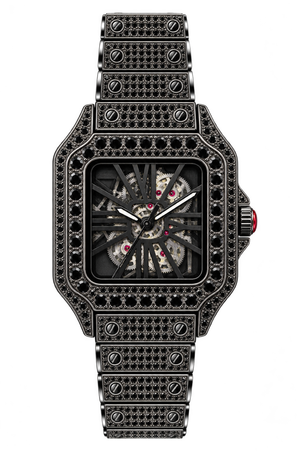 Blackout Skeleton Frost Iced-Out Watch